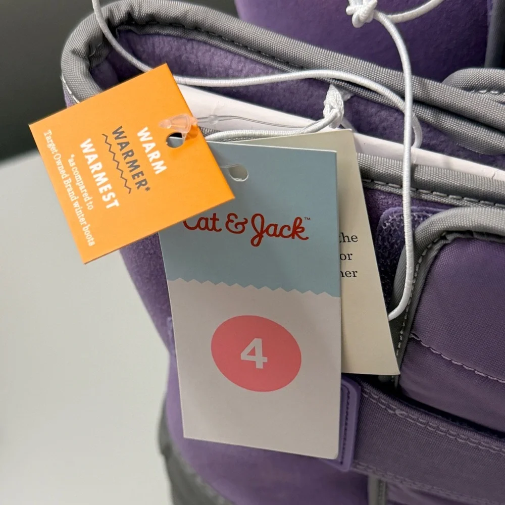 Cat & Jack Purple and‎ Gray Winter Boots